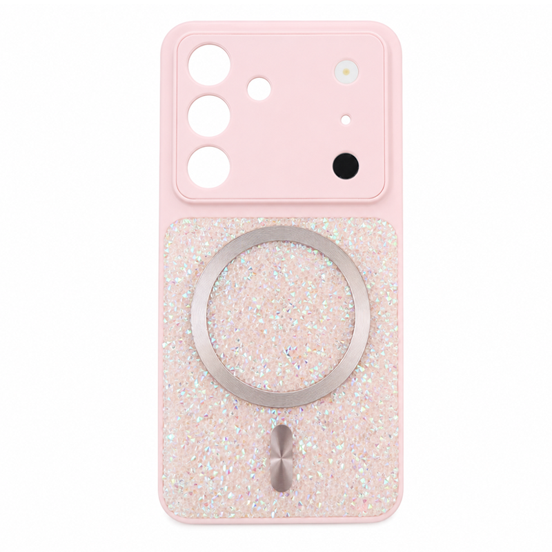 Shiny Diamond with Magnetic Case for Samsung Galaxy S26 - Pink